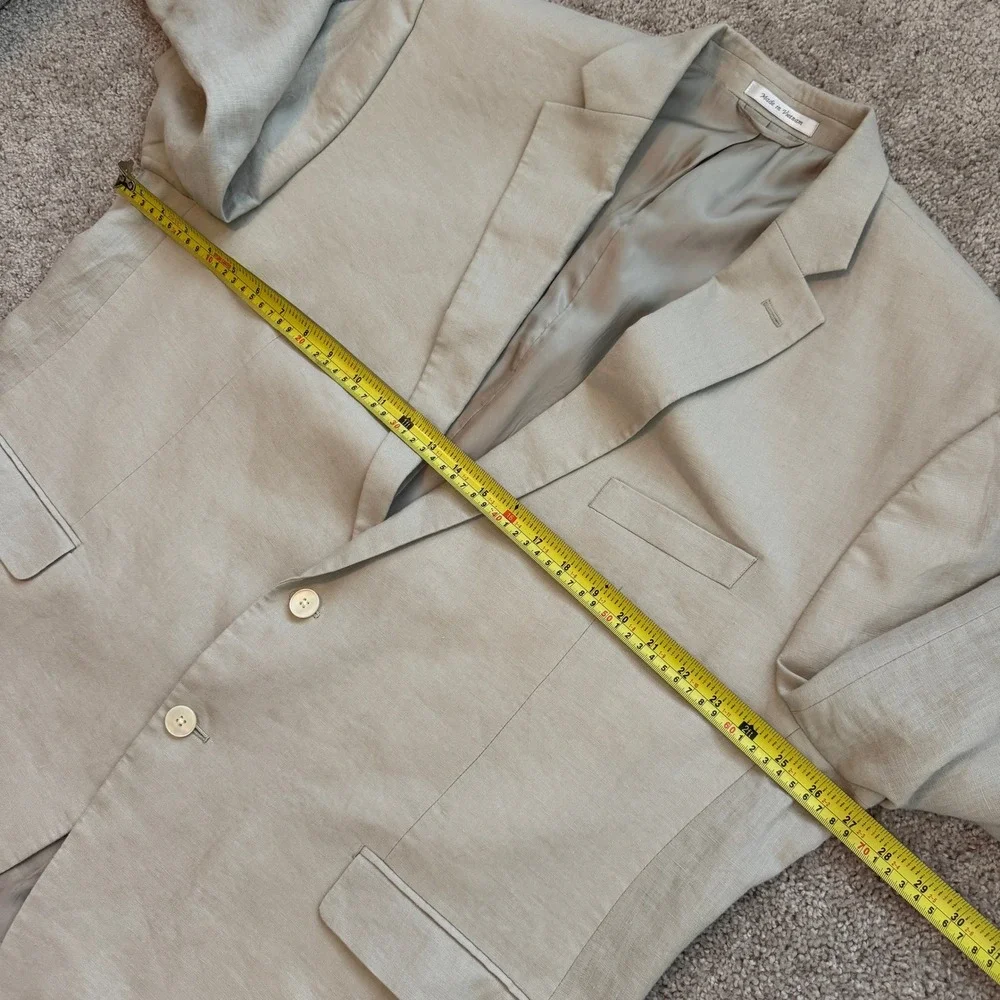 Lauren Ralph Lauren Mens 50R Tan 100% Linen 2-Button Blazer Sport Coat Beige